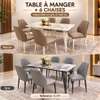 Table à manger marbre Gris et Marron 4 ou 6 chaises thumb 2