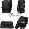 Sac à dos cuir multifonction Unisex noire thumb 4