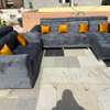 Canapé d'angle moderne gris anthracite 5 places thumb 0