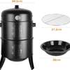 Fumoir barbecue vertical acier noir avec thermomètre thumb 4