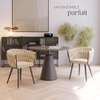 Chaise tressée beige clair dossier design contemporain thumb 3