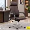Chaises bureau cuir marron métal chromé thumb 1