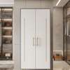 Armoire blanche 2 place avec miroirs et pieds bois thumb 1