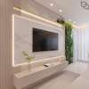 Meuble TV mural design LED blanc effet marbre thumb 3
