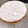 TABLE BASSE REF TD-5 90X90X45 MARBRE DOREE RECONDITIONNEE thumb 0