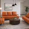 Ensemble canapé cuir synthétique orange 3-2 places moderne thumb 3