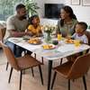 Ensemble table marbre + 4 chaises marron noir thumb 1