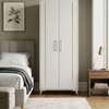 Armoire blanche 2 place avec miroirs et pieds bois thumb 2