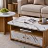 Table basse duo effet marbre 60x80 cm avec tiroir bois thumb 3