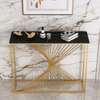 Console design métal jaune doré avec miroir blanc thumb 1