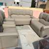 Canapé cuir beige 7 places confortable thumb 0