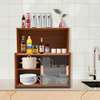 Meuble rangement cuisine bois naturel portes coulissantes thumb 1