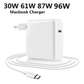 Chargeur MacBook  30w , 61w  ,87w  + cable