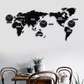 horloge murale 3D avec la carte du monde en bois grande