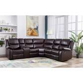 Salon en cuir 5 places avec fauteuils inclinables