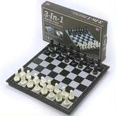 3 en 1, échecs, Dames, magnétique,