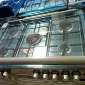 Cuisinière gaz inox 5 feux boutons précis argenté