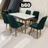 TABLE A MANGER 6PLACES EXTENSIBLE BOIS BLANC VERT B60