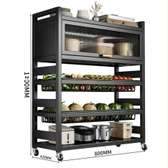Étagère cuisine multifonction  noire mobile