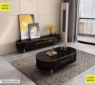 TABLE TELEVISEUR 180X40CM TV6318 + TABLE BASSE 120X60 NOIR