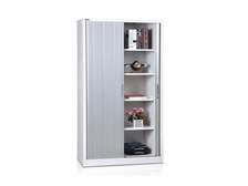 ARMOIRE METAL HAUTE A RIDEAUX FC-RC18 TOLE 6 GRIS