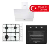 Kumtel set encastrable: hotte + plaque + four électrique