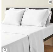 Ensemble de draps 6 pièces blanc queen size grand lit double