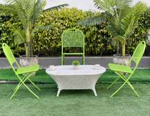 TABLE + 3 CHAISES EN FER