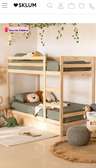 Lit superposé bois naturel 2 couchages enfants