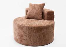 CANAPE COMPRESSE TISSU 1 PLACE QS-008L COULEUR MARRON CLAIR