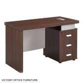 Table Bureau Bois Stratifié 3 Tiroirs Brun