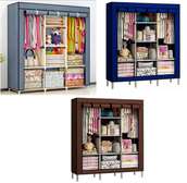 Armoire rangement textile grande capacité bleu marron gris