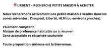 Recherche une petite maison à acheter