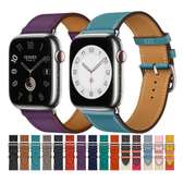 Bracelet Apple Watch en cuir boucle argent