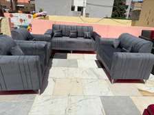 Salon 7 places gris anthracite moderne tissu doux