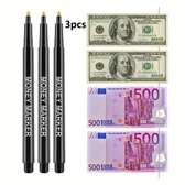 Pack de 3 Stylos marqueurs Détecteur de faux billets