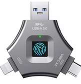 Clé USB 128 GB 3-en-1 Déverrouillage d'empreintes digitales