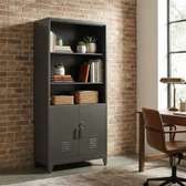 Bibliothèque Industrielle Anthracite 80x32x180 Cm Acier