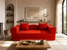 CANAPE COMPRESSE TISSU 3 PLACES QS-014L COULEUR ORANGE