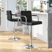 Chaise de barre haute pivotante moderne en cuir