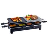 Machine à raclette et grill électrique noir gris 1500W