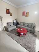 Salon d'angle 4 places + tapis et canapé gris rose