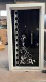 Porte d'entrée métal noire design sécurisé multipoints