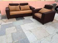 Canapé 3 places et fauteuil marron beige