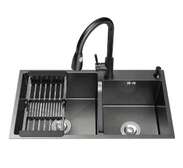 Évier cuisine lourd 2bacs