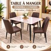 Table à manger effet marbre 4 places