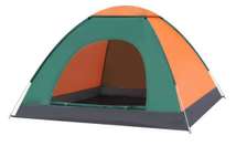 Tente camping 2 places dôme vert et orange imperméable