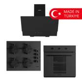 Kumtel set encastrable: hotte + plaque + four électrique