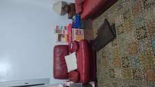canape 3 places en cuire rouge