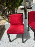 Chaise tissu rouge moderne bois solide confortable